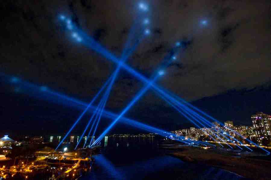 Vectorial Elevation by Rafael Lozano-Hemmer at Vancouver 2010 Cultural Olympiad